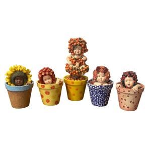 1998 Anne Geddes Special Edition "Flower Pot Babies" Figurines Read Description